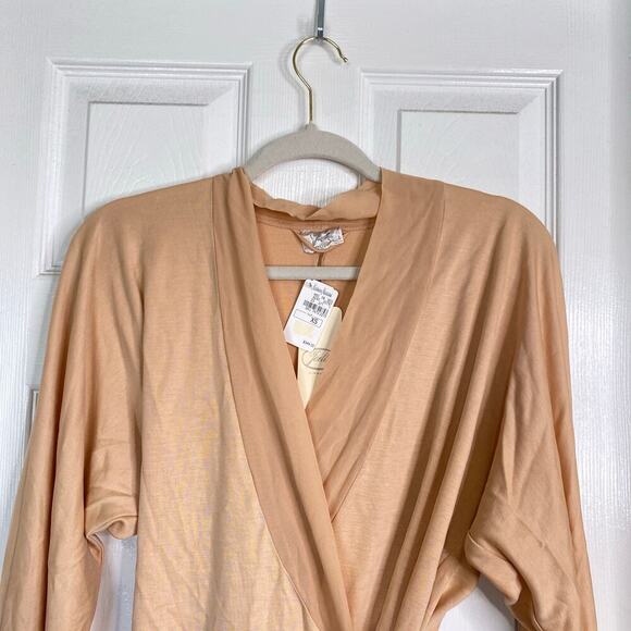 Vintage LA PERLA Peach Apricot Robe Wrap Top $344 Sleep Lingerie NWT - Picture 4 of 10